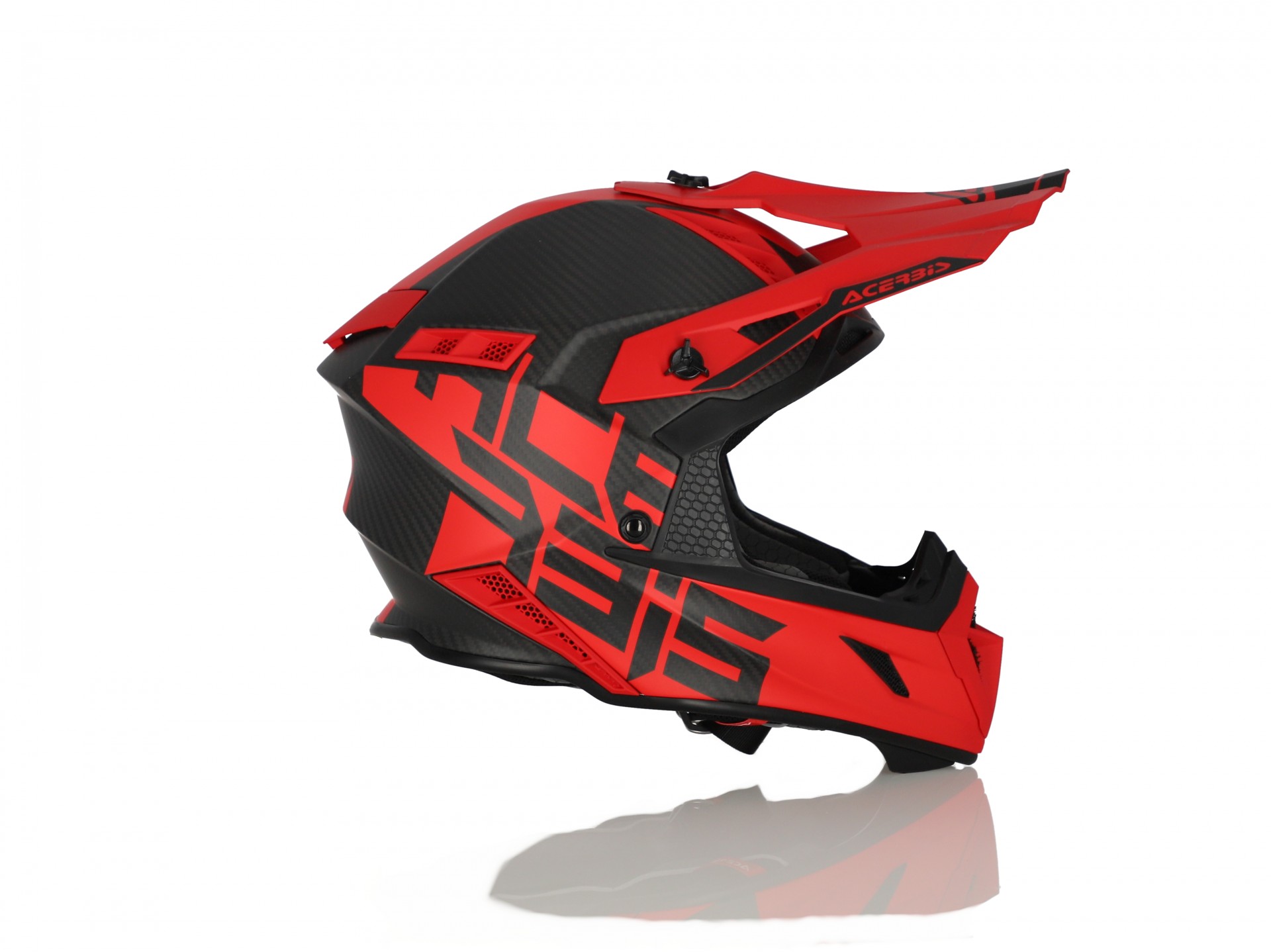 Casco motocross Acerbis Steel Carbon naranja azul